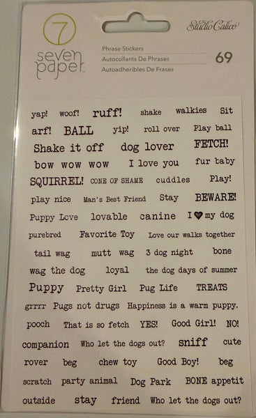 Studio Calico Dog and Cat Phrase Stickers