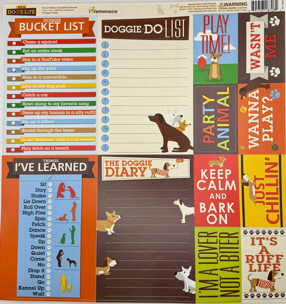 Reminisce It's A Dog's Life Sticker Sheet