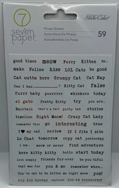 Studio Calico Dog and Cat Phrase Stickers