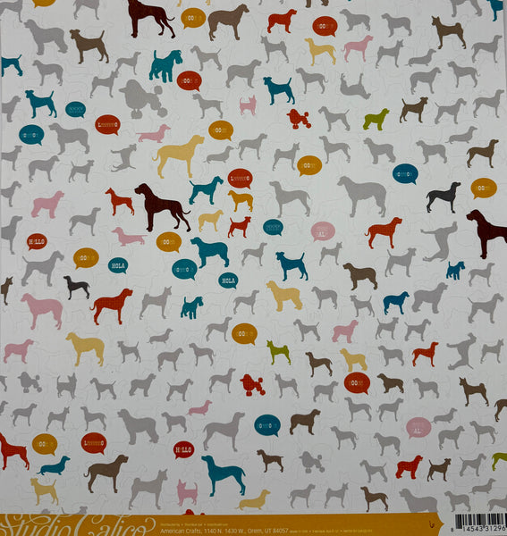 Studio Calico Here & There 12x12 Dog Paper