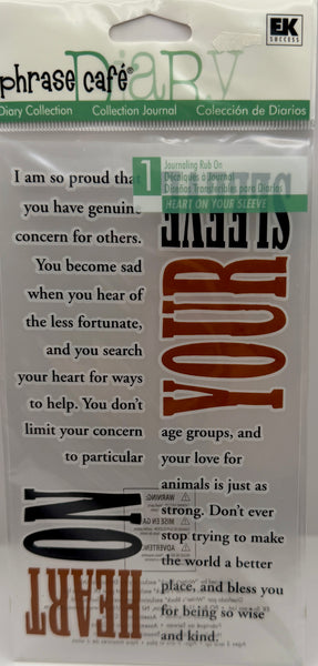Phrase Cafe Diary Collection Journaling Rub-On