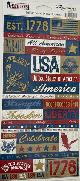 Reminisce America Est. 1776 Sticker Collection