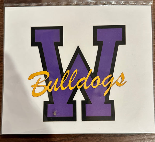 Bulldog Purple and Gold Die Cuts