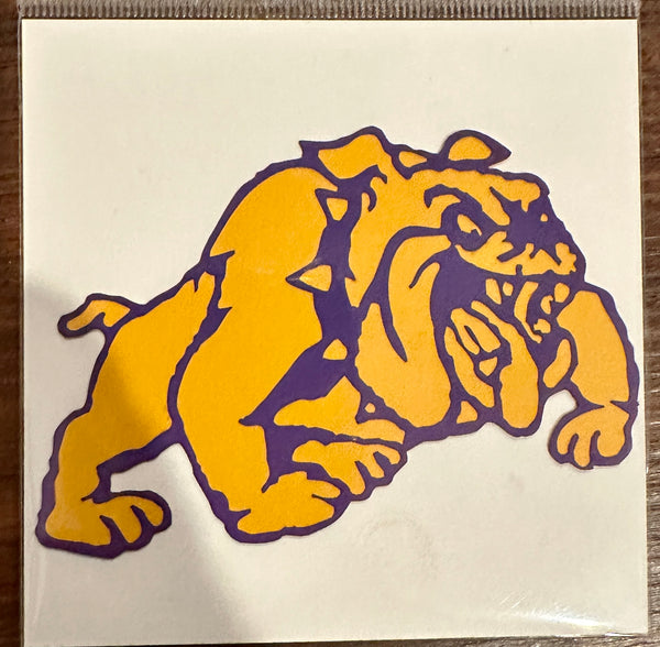 Bulldog Purple and Gold Die Cuts