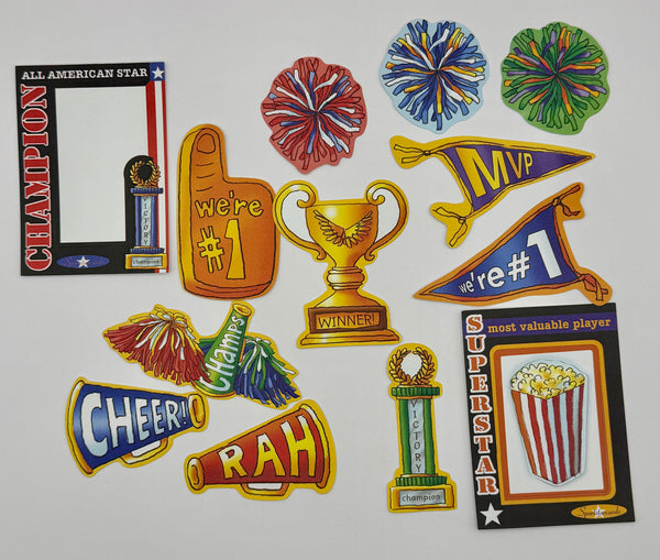 Go Team! Cheerleading Embossed Die Cuts
