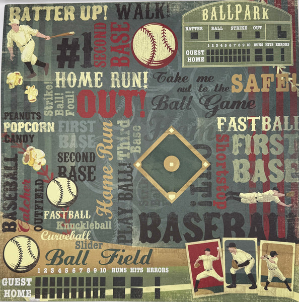 Karen Foster Sports Baseball 12x12 Paper