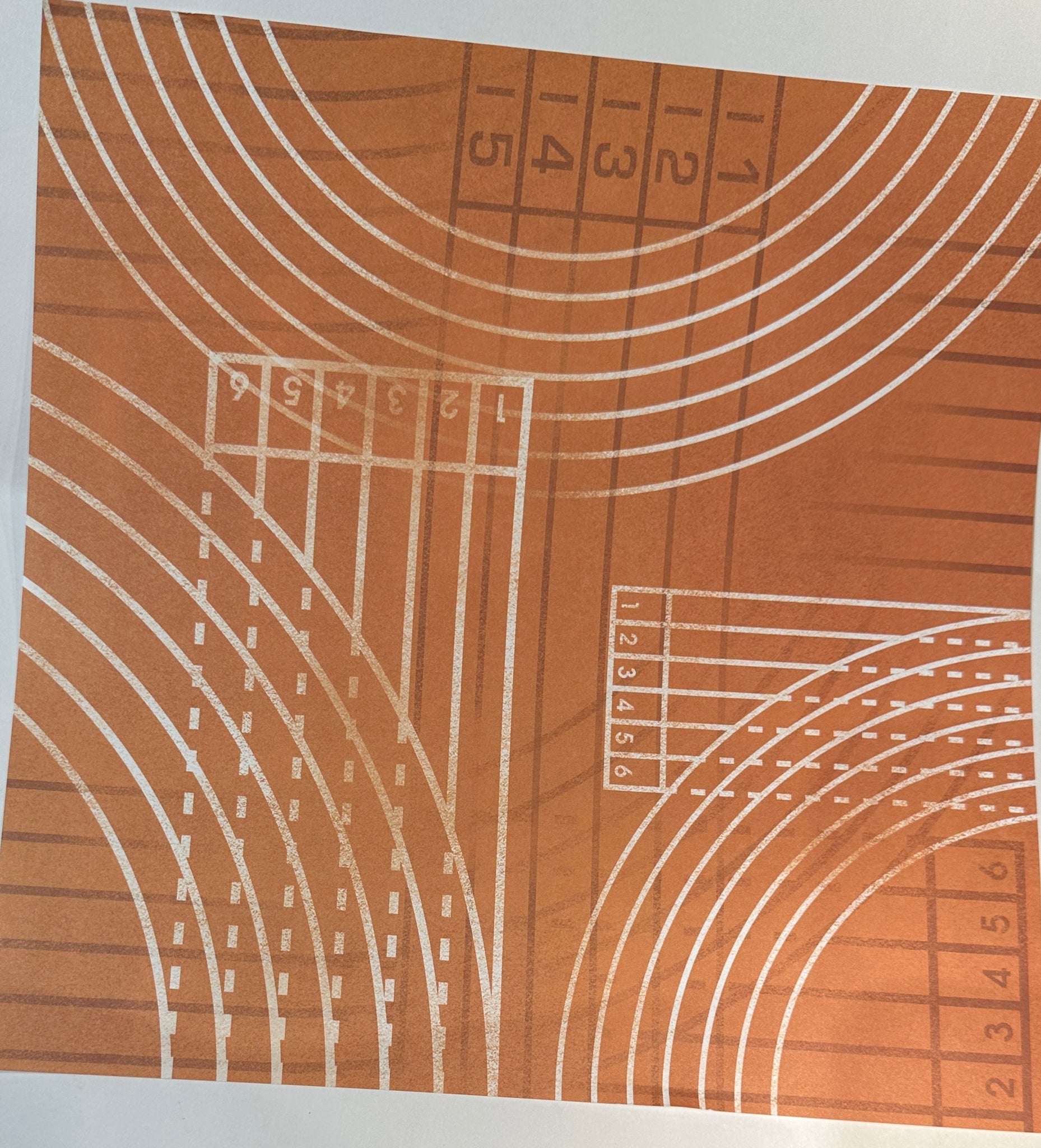 Track Lanes Orange Paper