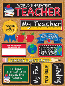 World's Greatest Teacher 3D Stickers