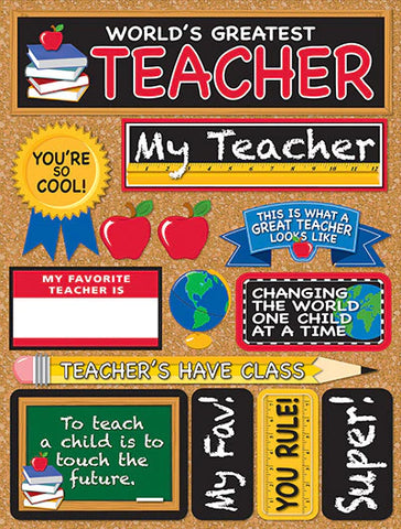 World's Greatest Teacher 3D Stickers