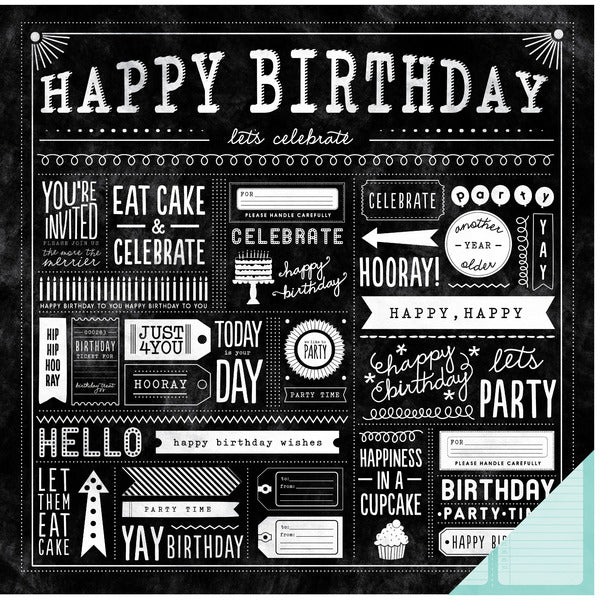 Pebbles Birthday Wishes 12x12 Paper Collection