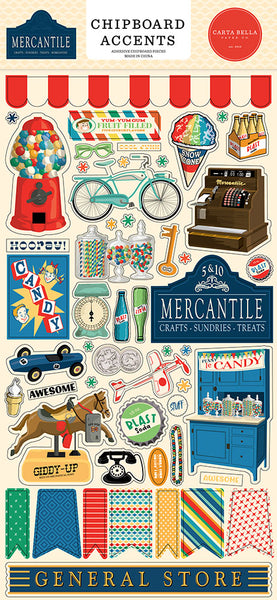 Carta Bella Mercantile Chipboard 6x12 Sticker Sheet