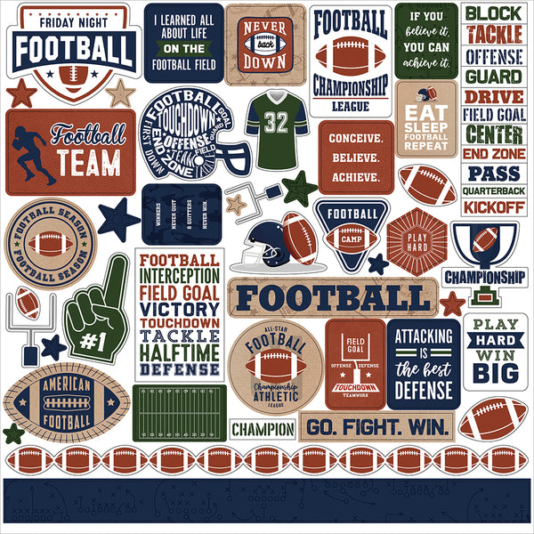 Echo Park Football Collection Sticker Sheet