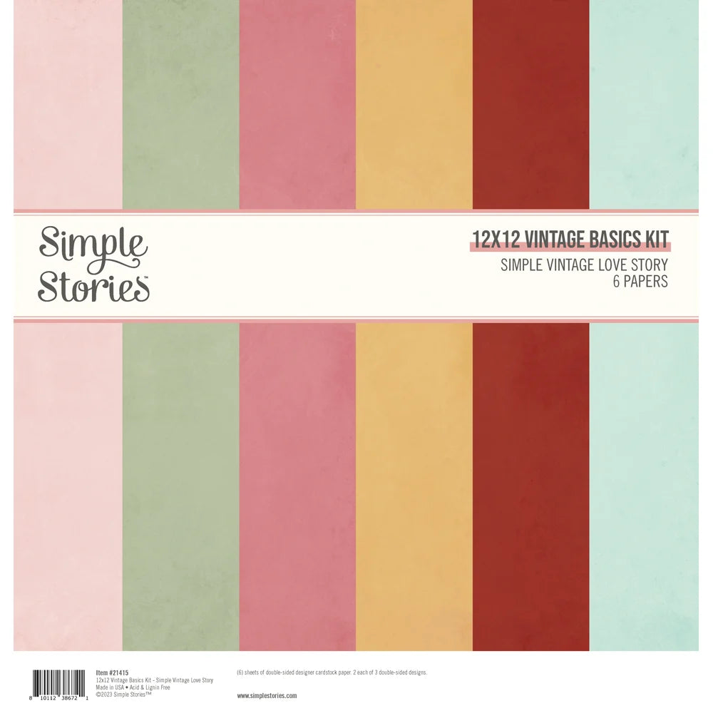 Simple Vintage Love Story 12x12 Cardstock Kit