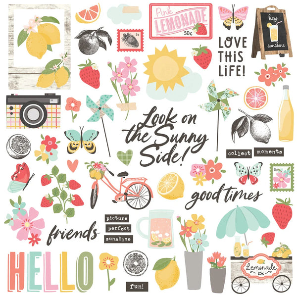 Simple Stories Pink Lemonade Chipboard Pieces