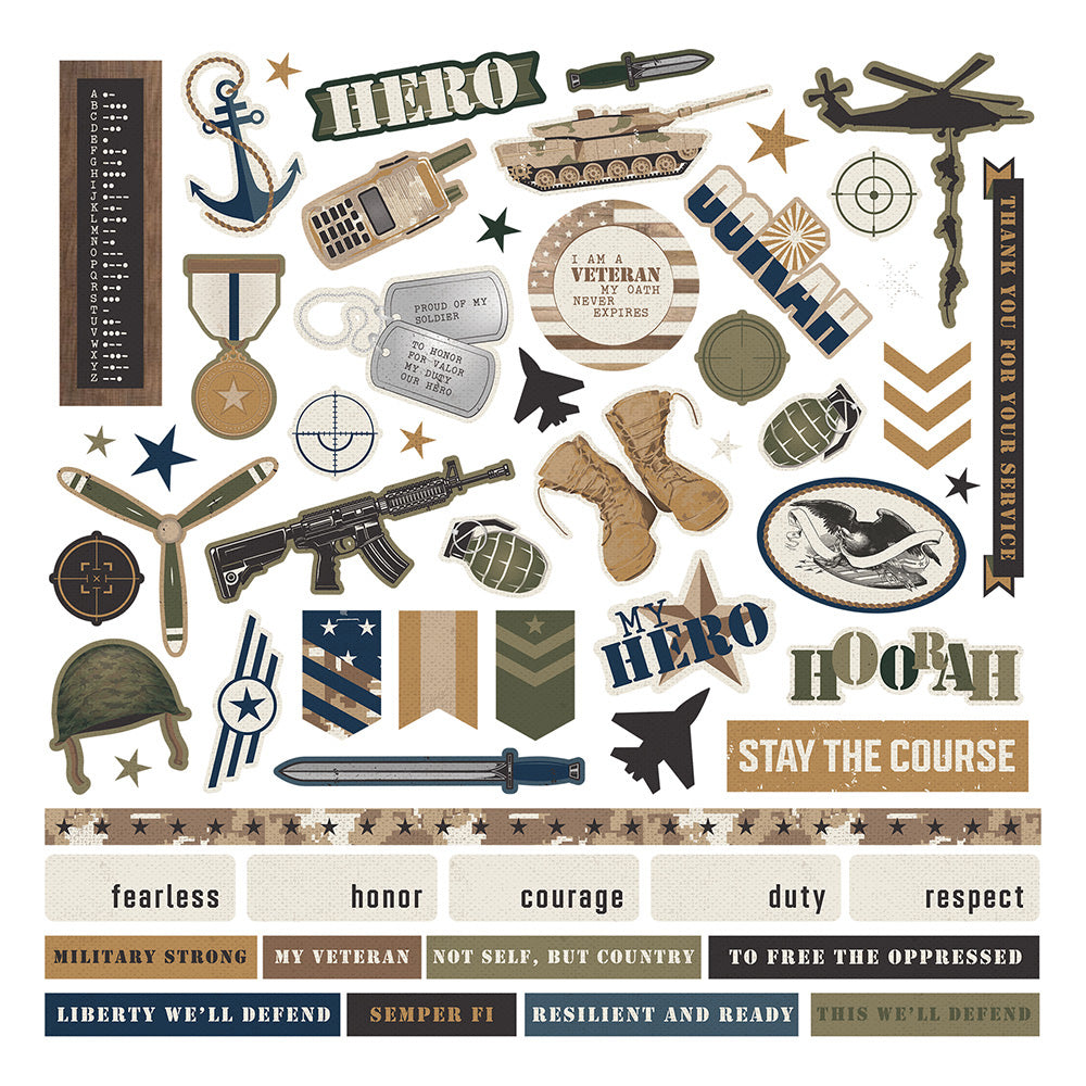 Military The BRAVE Element Stickers