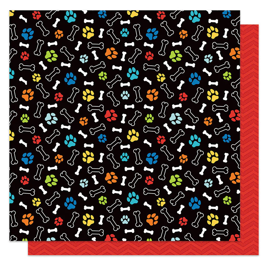 Bow Wow Dog Treat Pattern Paper