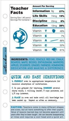 Teacher Ingredient Stickers