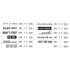 Baby Boy Phrases Roller Date Stamp