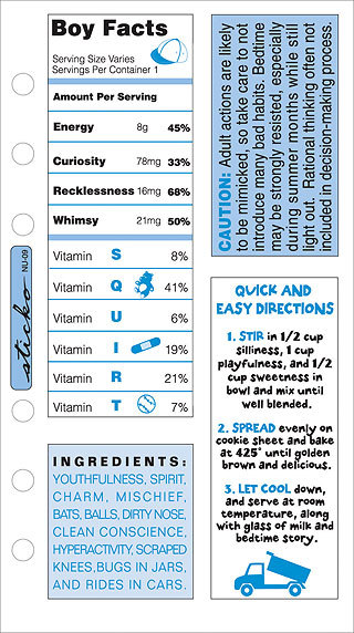 Boy Ingredient Stickers