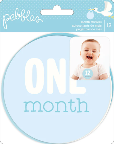 Baby Blue Month Stickers