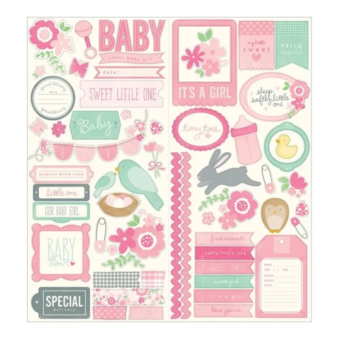 Baby Girl Accent and Phrase Stickers
