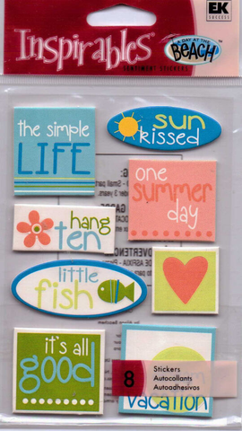 A Day At The Beach Sentiment Stickers
