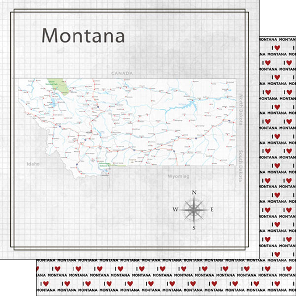 Montana Adventure Map Paper