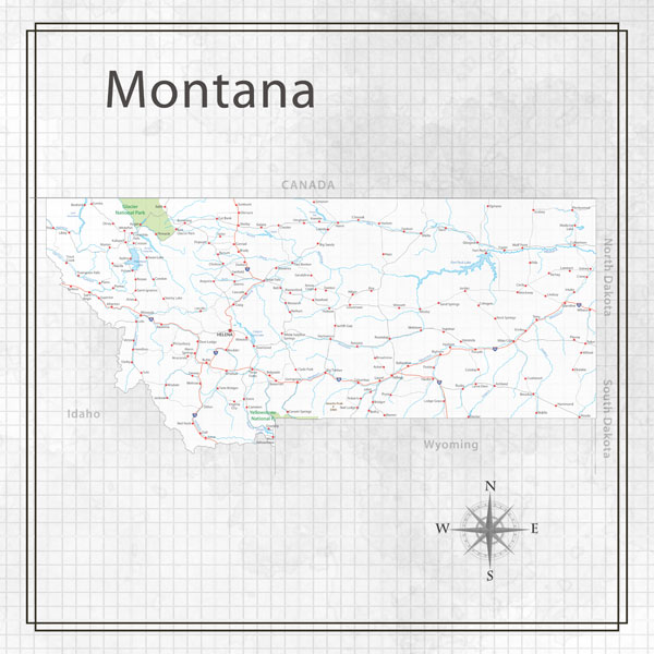 Montana Adventure Map Paper