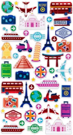 Mini International Travel Icons Stickers