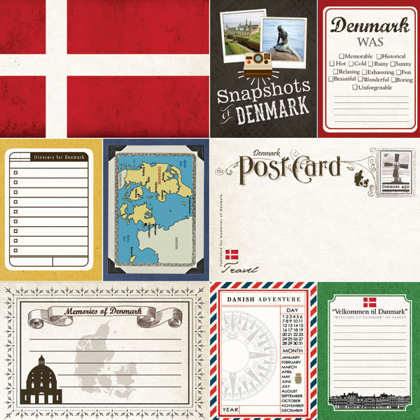Denmark Travel Scrapbook Pack