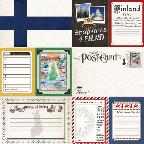 Finland Travel Scrapbook Pack