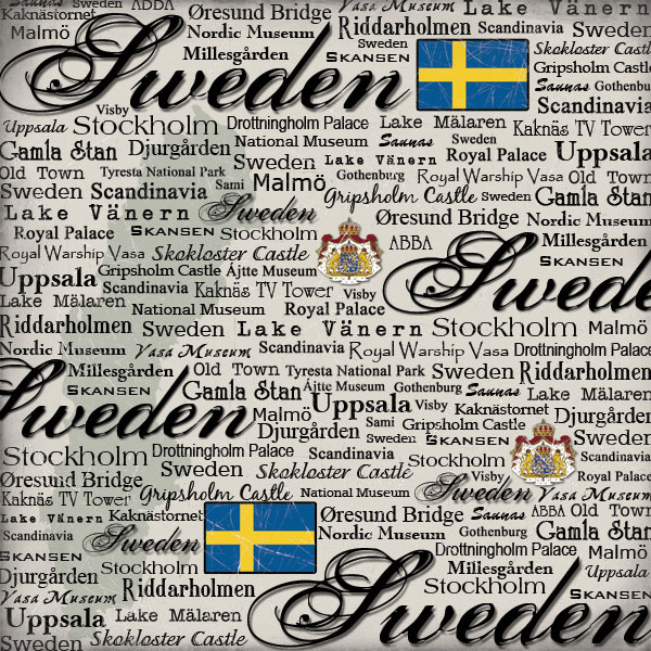 Sweden Travel Scrapbook Pack