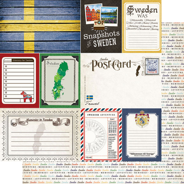 Sweden Travel Scrapbook Pack