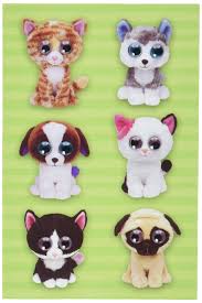 Ty Beanie Boos Cat and Dog Stickers
