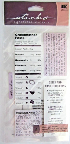 Sticko Ingredient Grandparent Stickers