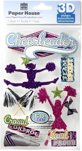 Cheerleader 3D Glitter Stickers
