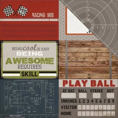 Work Hard Play Hard Pattern Paper