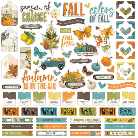 Simple Vintage Country Harvest Cardstock Stickers