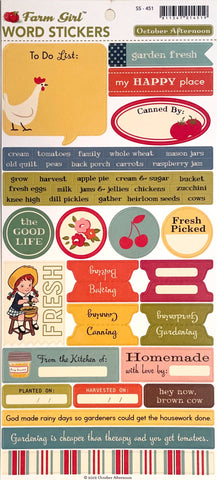 Farm Girl Word Stickers