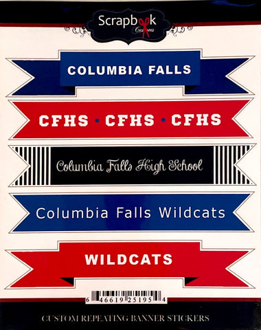 Columbia Falls Wildcats Repeating Banner Stickers
