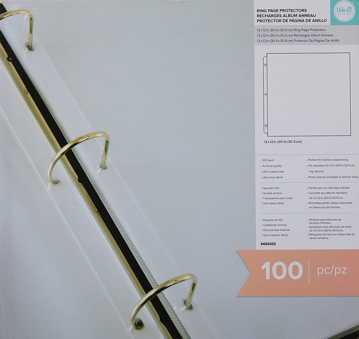 WeR Ring Page Protectors Refills - 100 Pack