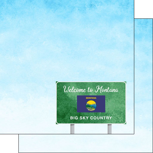 Montana Welcome Road Sign 12x12 Paper