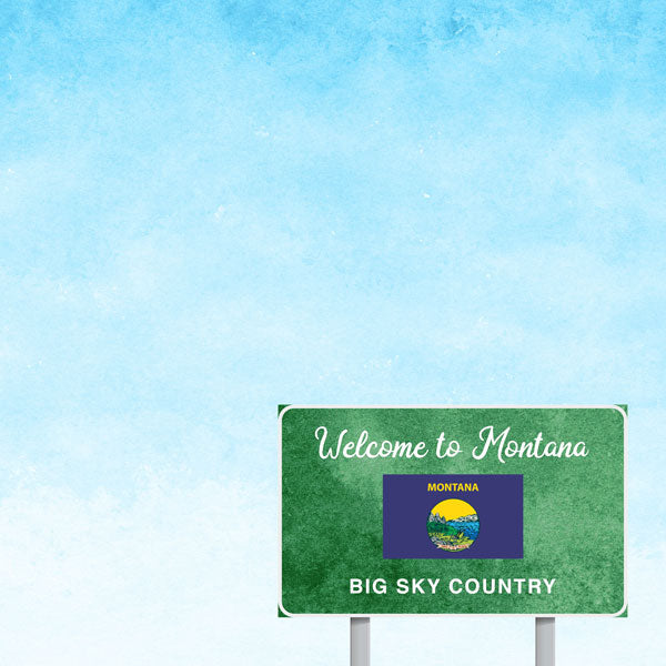 Montana Welcome Road Sign 12x12 Paper