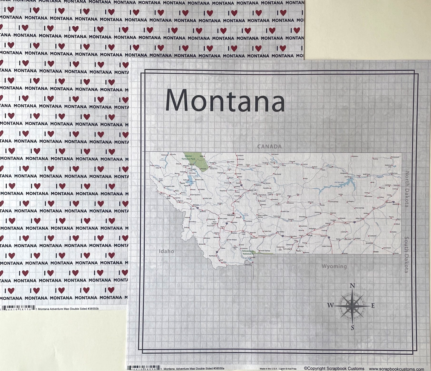 Montana Adventure Map Paper