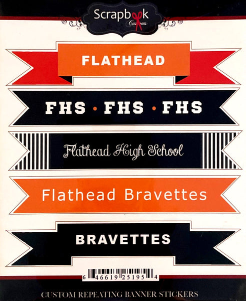 Flathead Braves and Bravettes Repeating Banner Stickers