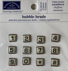Numbers Bubble Brads