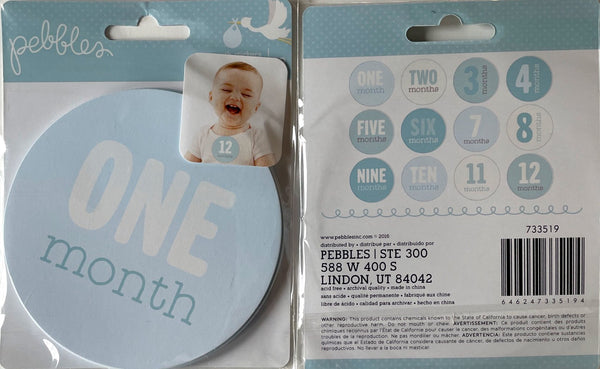 Baby Blue Month Stickers