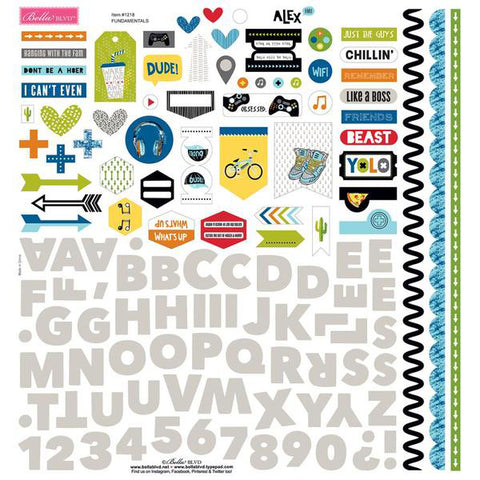 Bella Blvd Alex Collection Fundamental 12x12 Sticker Sheet