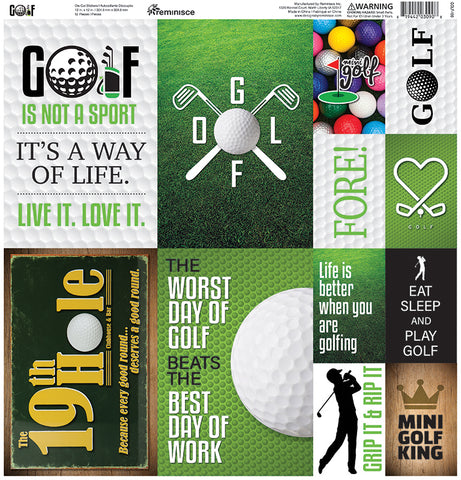 Golf Icons and Words Stickers