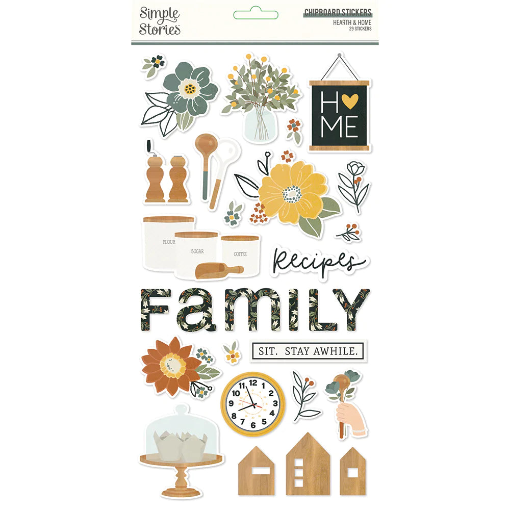 Hearth & Home Chipboard Stickers